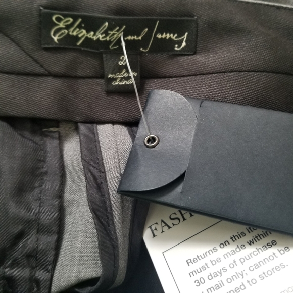 Elizabeth And James Gray Flat Front Pegged Wool Cropped Pants Size 2 - Picture 5 of 15